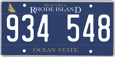 RI license plate 934548