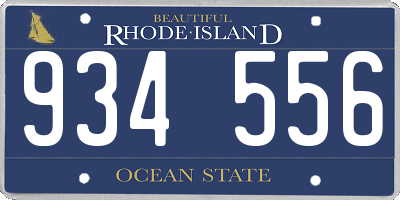RI license plate 934556