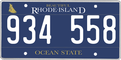 RI license plate 934558