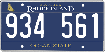 RI license plate 934561