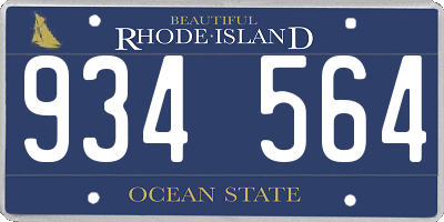 RI license plate 934564