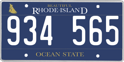 RI license plate 934565