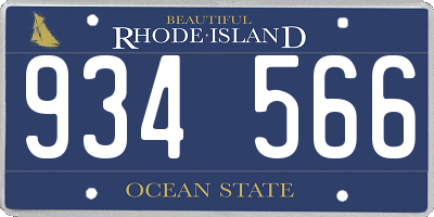 RI license plate 934566