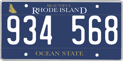RI license plate 934568