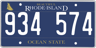 RI license plate 934574