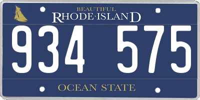 RI license plate 934575