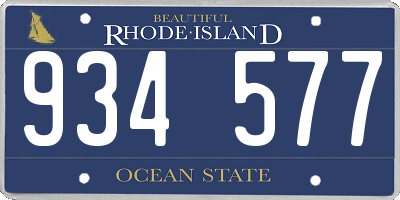 RI license plate 934577