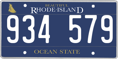 RI license plate 934579