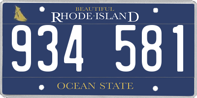 RI license plate 934581