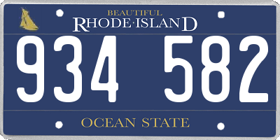 RI license plate 934582
