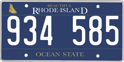 RI license plate 934585