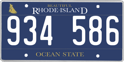 RI license plate 934586