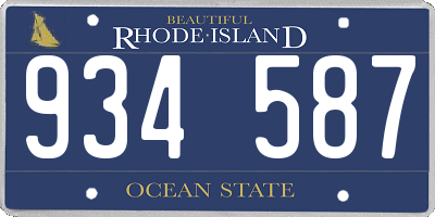 RI license plate 934587
