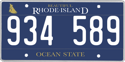 RI license plate 934589