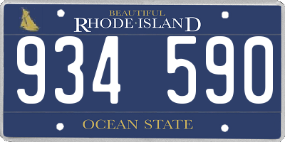 RI license plate 934590