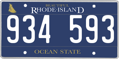 RI license plate 934593