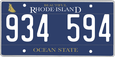 RI license plate 934594