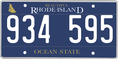 RI license plate 934595