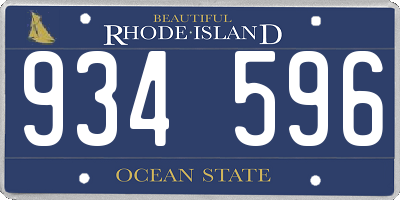 RI license plate 934596