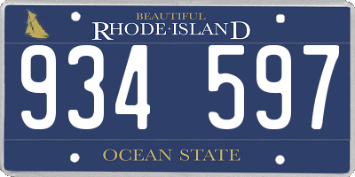 RI license plate 934597