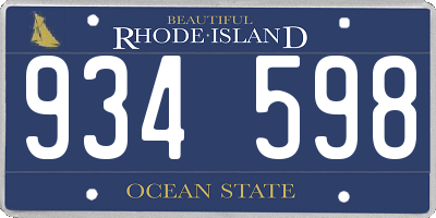 RI license plate 934598