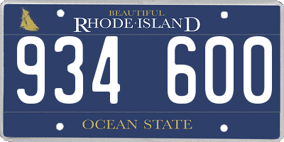 RI license plate 934600