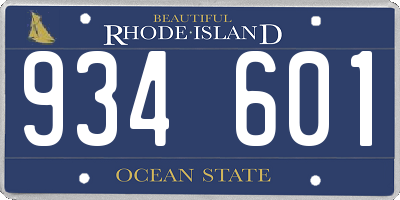 RI license plate 934601