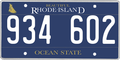 RI license plate 934602
