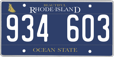 RI license plate 934603