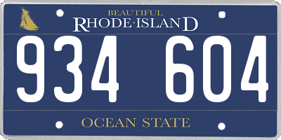 RI license plate 934604