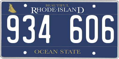 RI license plate 934606