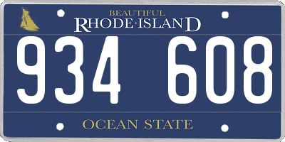 RI license plate 934608