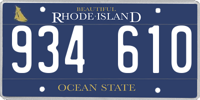RI license plate 934610