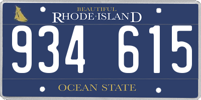 RI license plate 934615