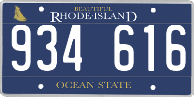 RI license plate 934616