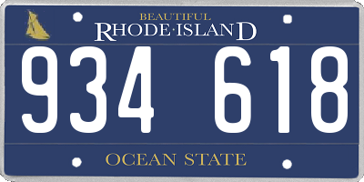 RI license plate 934618