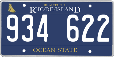 RI license plate 934622