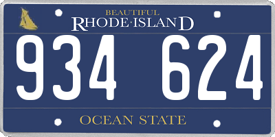 RI license plate 934624