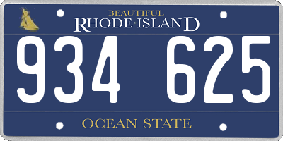 RI license plate 934625