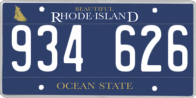 RI license plate 934626