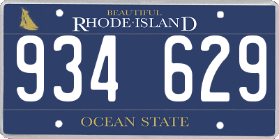 RI license plate 934629