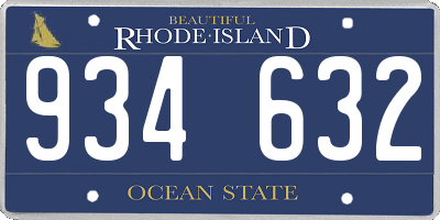 RI license plate 934632