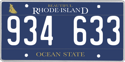 RI license plate 934633