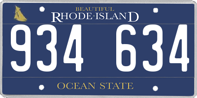 RI license plate 934634