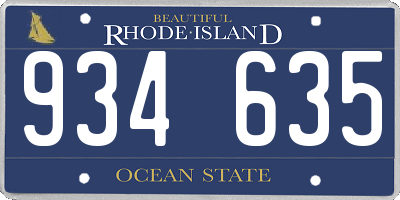 RI license plate 934635