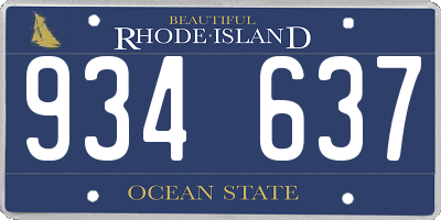 RI license plate 934637