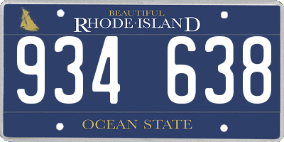 RI license plate 934638
