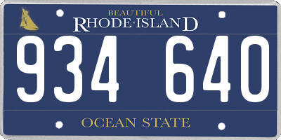 RI license plate 934640