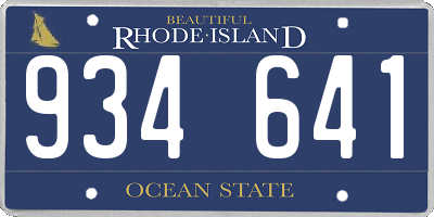 RI license plate 934641