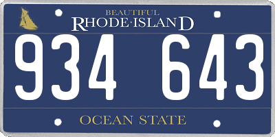RI license plate 934643